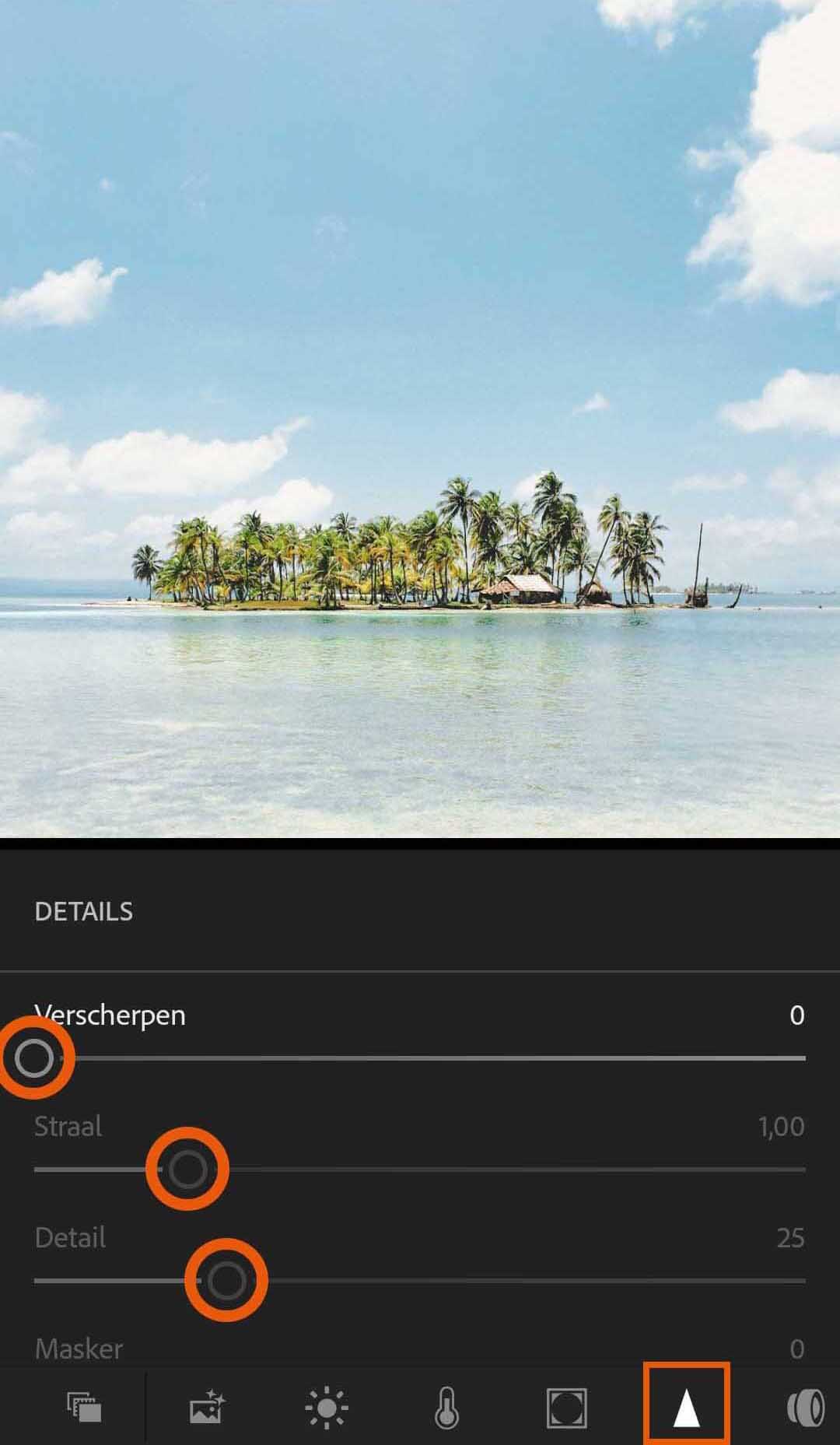 Foto's bewerken in Lightroom Mobile screenshot