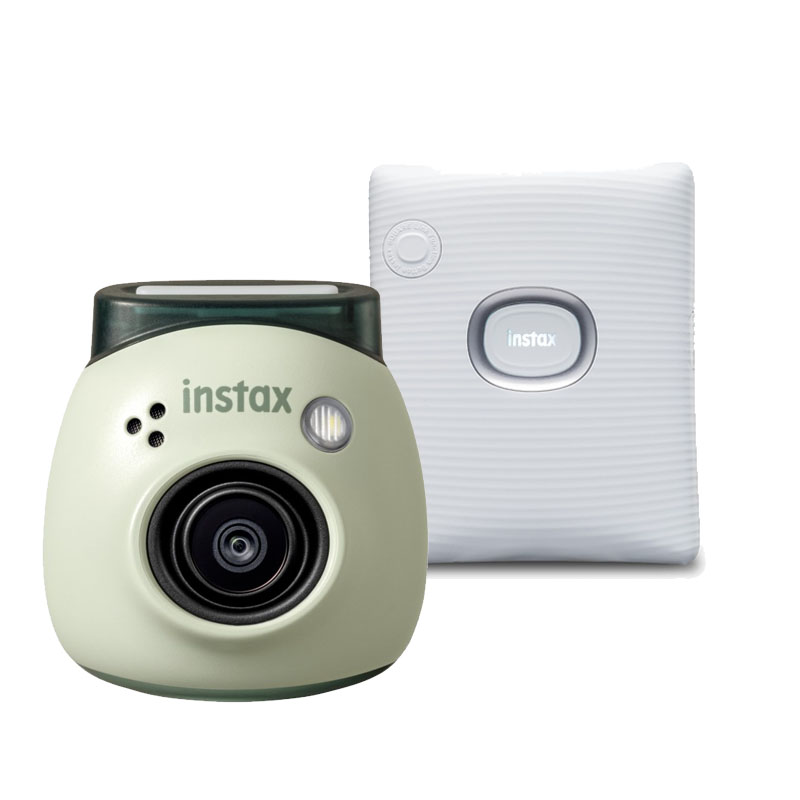 Fujifilm INSTAX PAL digital camera, Pistachio Green + printer SQUARE Link, White