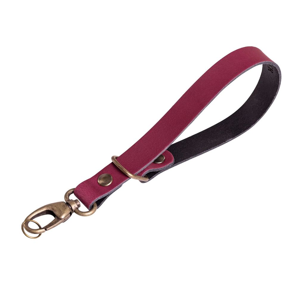 The Hantler Wrist strap Bordeaux red / Old silver