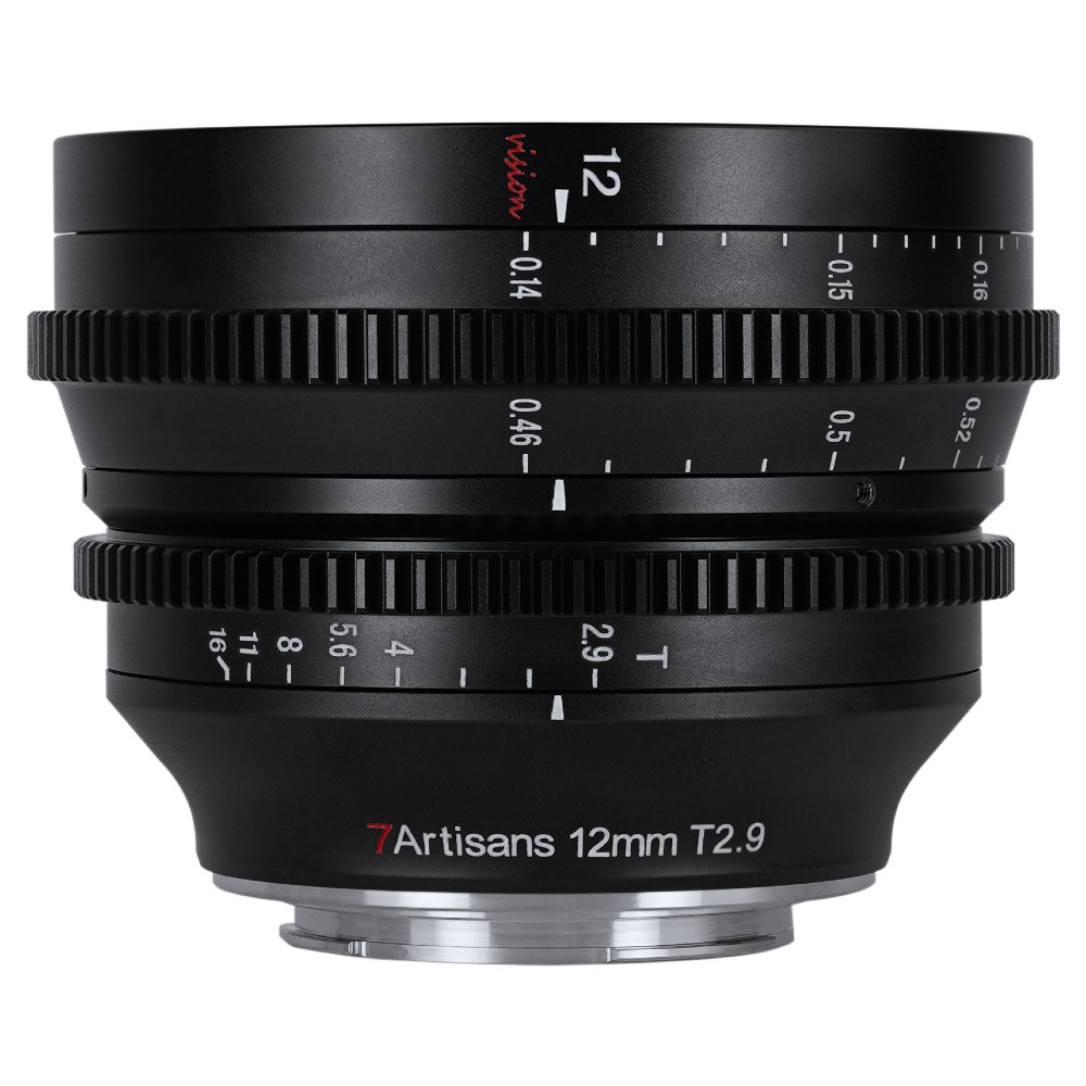 7 Artisans - Cine Lens - APS-C 12mm T2.9 Canon R-vatting, zwart