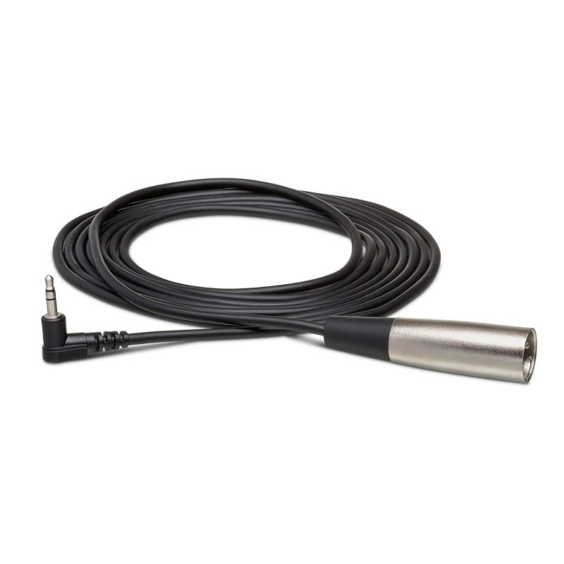 Hosa Camcorder Microphone Cable, Right-angle 3.5 mm TRS to XLR3M, 5m