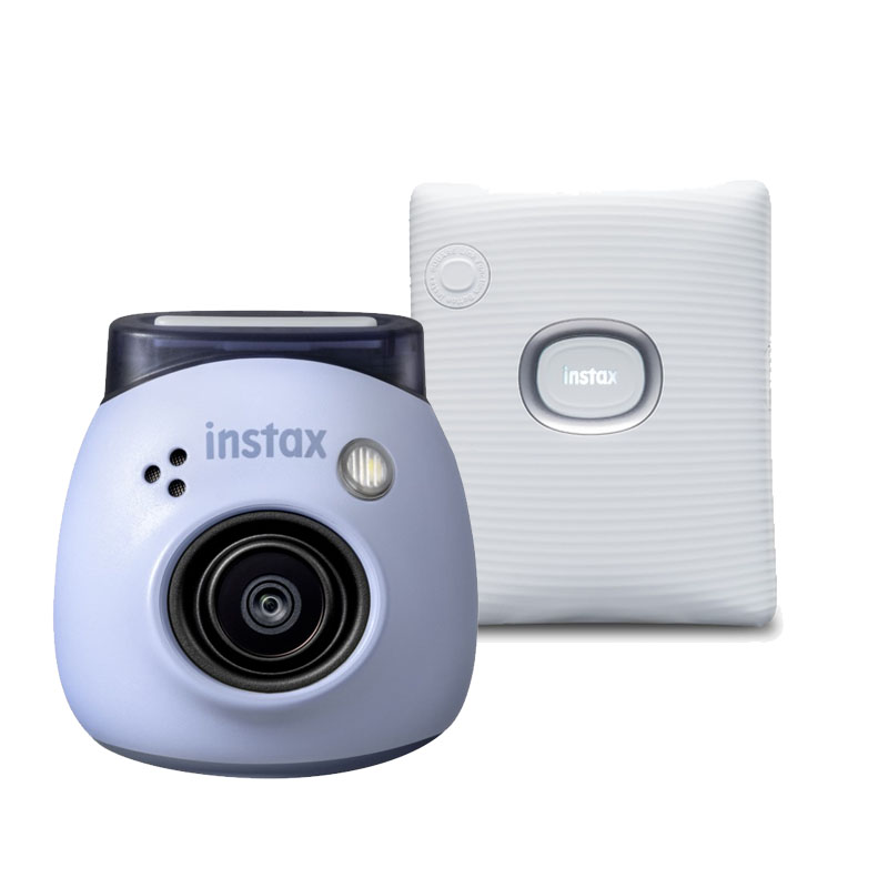 Fujifilm INSTAX PAL digital camera, Lavender Blue + printer SQUARE Link, White