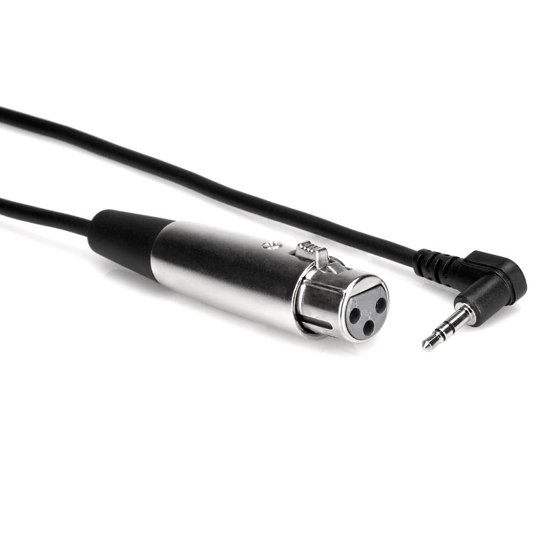 Hosa Camcorder Microphone Cable, XLR3F to Right-angle 3.5 mm TRS, 60cm