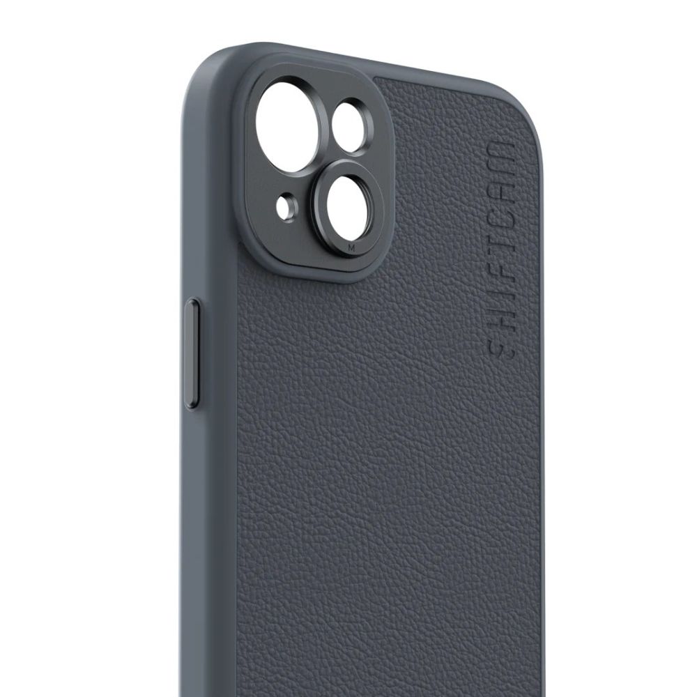 ShiftCam iPhone 15 Plus case - hardcase telefoonhoesje voor LensUltra lenzen - vegan leer - krasvrij - waterbestendig - stootvast - geschikt voor iPhone 15 Plus - antraciet