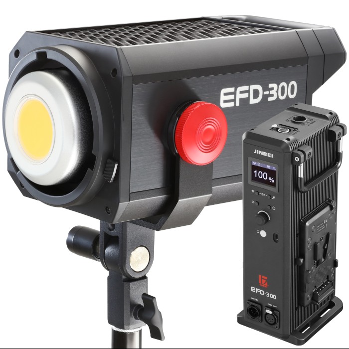 Jinbei EFD-300 LED video light (AC/DC)(incl. EF-7&apos;Reflector)