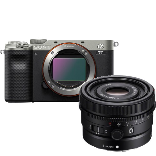 Sony a7C Mirrorless Camera with 50mm f/1.8 Lens and Accessories
