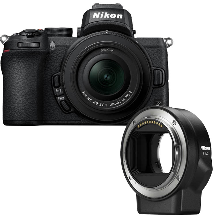 Nikon Z50 body + 16-50mm F/3.5-6.3 VR + FTZ adapter