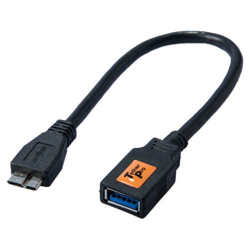 Tether Tools TetherPro USB 3.0 OTG 6" Adapter Micro B Male to Type A Female