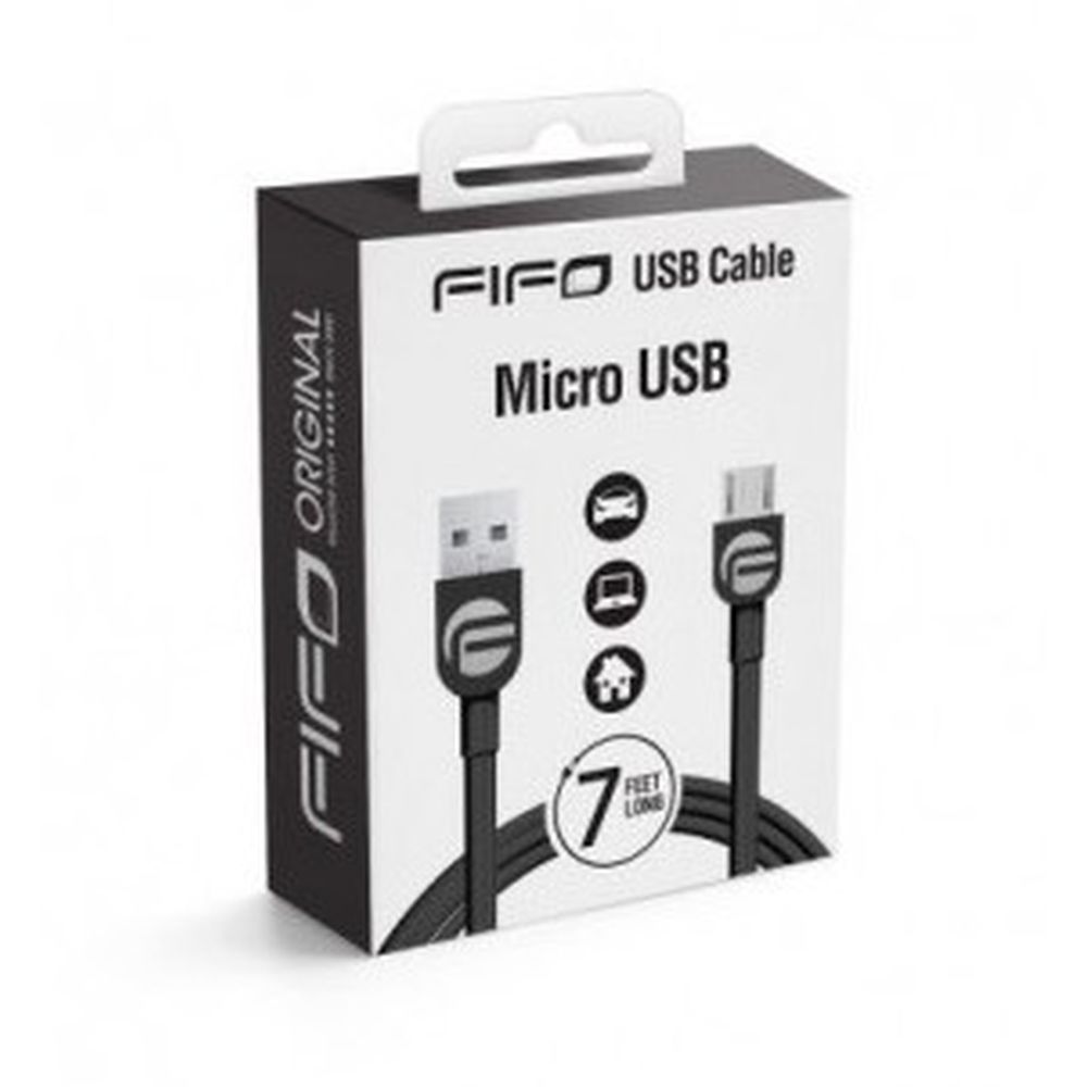 FIFO 2 meter lange kabel alle micro USB (60417 zwart)