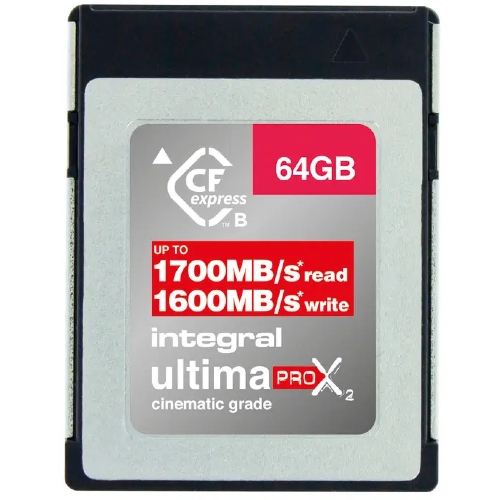 Integral CFExpress 64GB Type-B UltimaPro X2 1700/1600MB/s (800MB SWS)