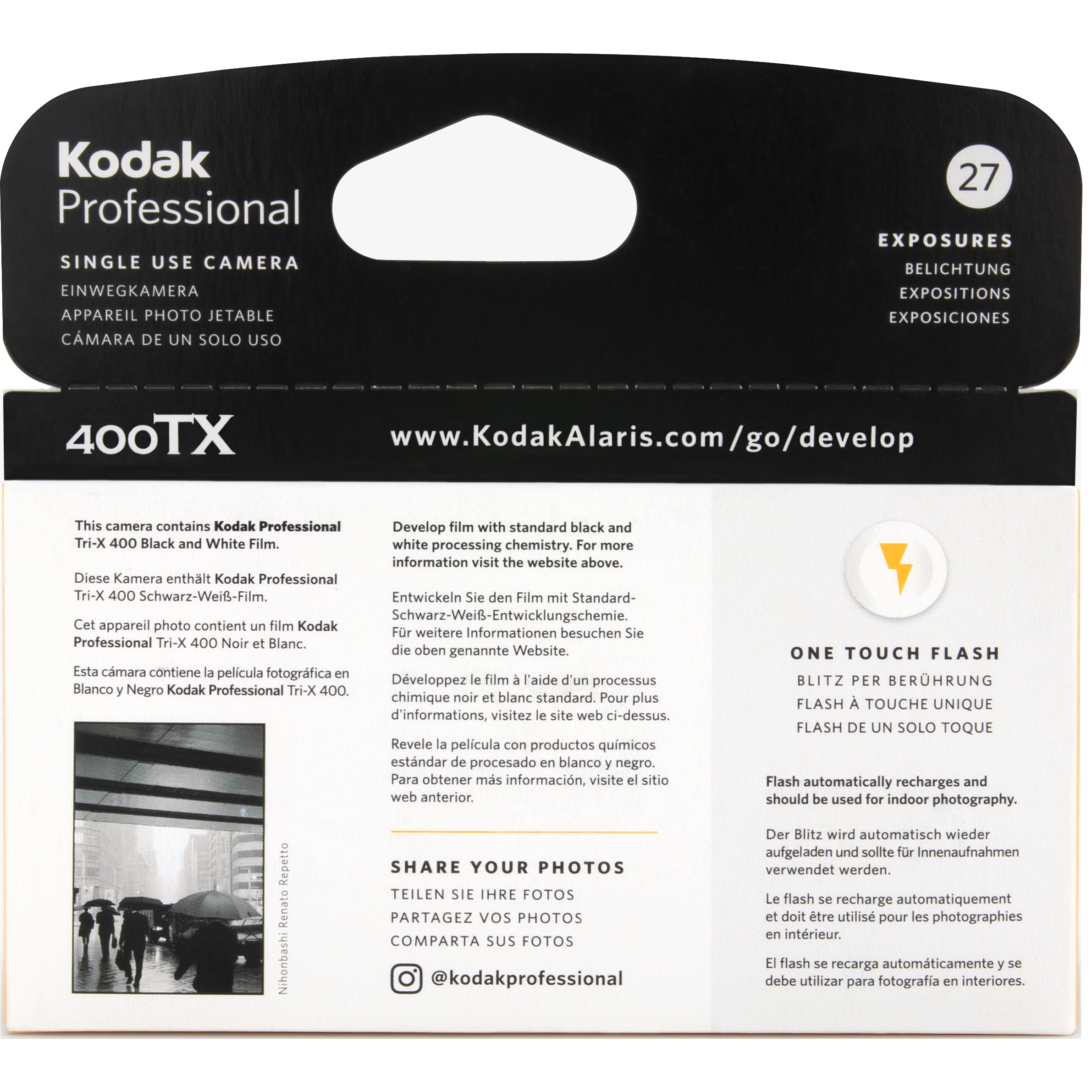 Black & White film camera - Kodak TRI-X, 400 speed Single Use Camera, 27  exposures