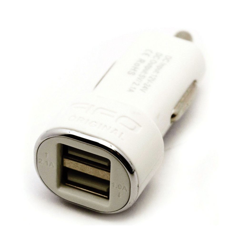 FIFO Dubbele USB autolader wit (geen kabel) (47206)