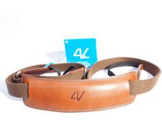 4V Design Lusso Large Neck Strap Tuscany Leather Brown/Cyan