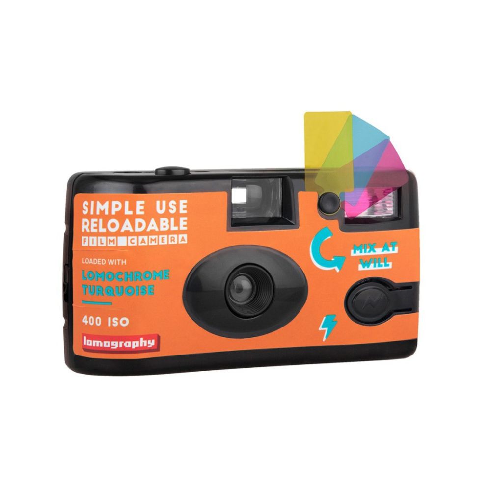 Lomography simple use reloadable film camera Turquoise