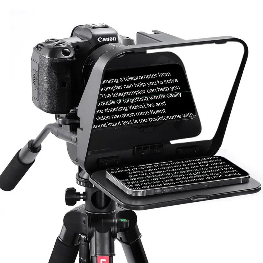 Ulanzi RT02 Universele Autocue voor Camera en smartphones - Compact model - Aflezen van smartphone of tablet - Inclusief remote en app - Zwart