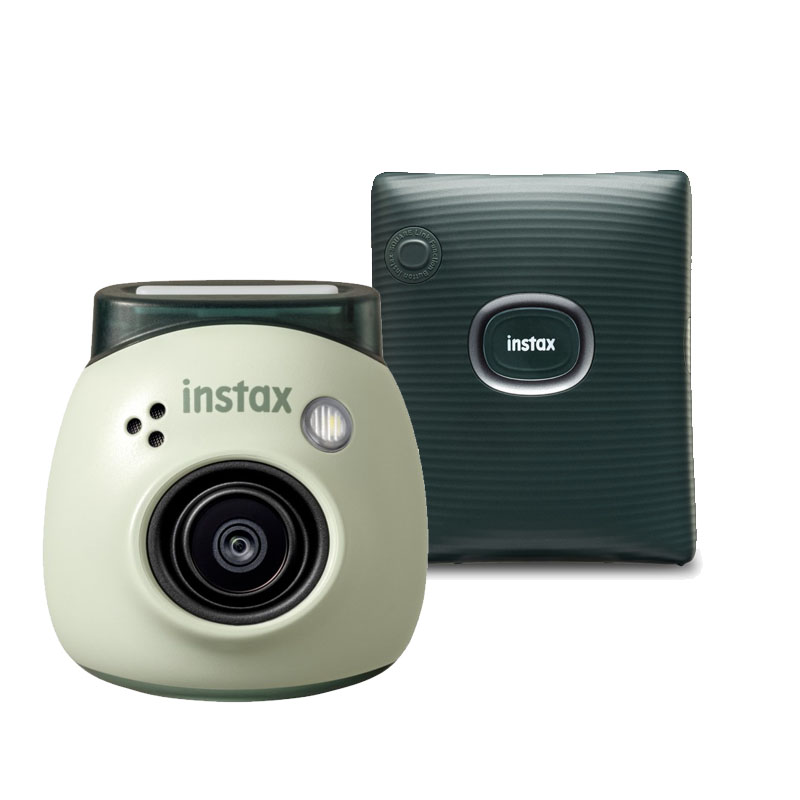 Fujifilm INSTAX PAL digital camera, Pistachio Green + printer SQUARE Link, Green