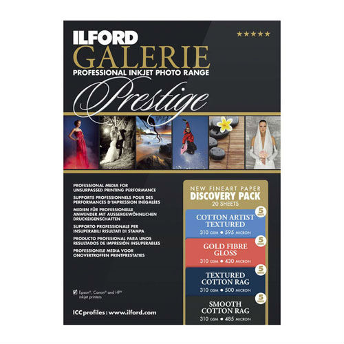 Ilford GALERIE Prestige Fine Art Discovery Pack A4 20 sheets