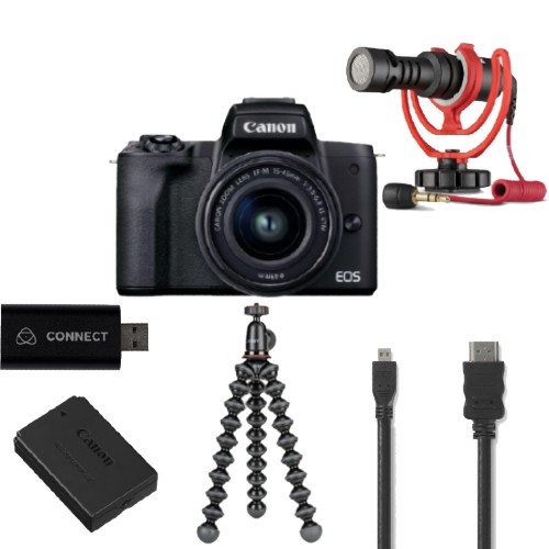 Canon EOS M50 Mark II zwart + 15-45mm IS STM Live Streaming Kit