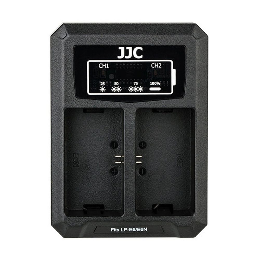JJC DCH LPE6 USB Dual Battery Charger (voor Canon LP E6 / LP E6N accu)