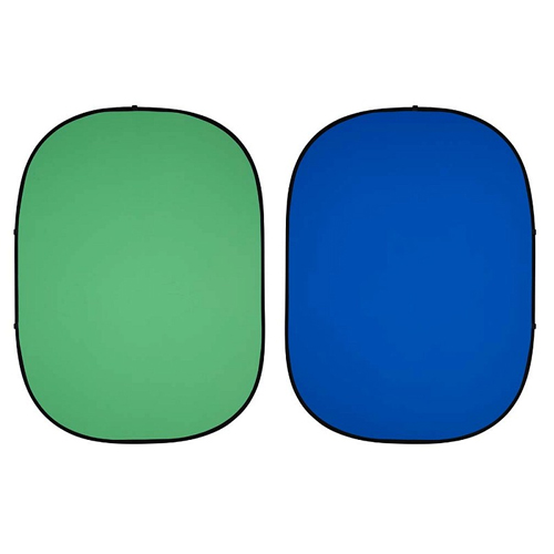 Interfit 5&apos; x 6.5&apos; Pop-Up Reversible Background - Chroma Green /Chroma Blue