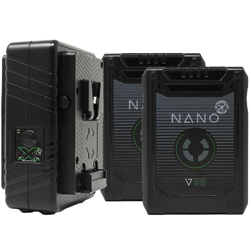 Core SWX Compact NANO V-Mount Accu Kit met lader (2x NANO-V98 en 1x GPM-X2S)