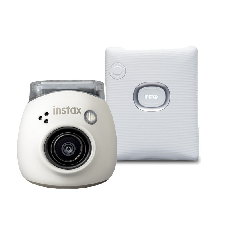 Fujifilm INSTAX PAL digital camera, Milky White + printer SQUARE Link, White