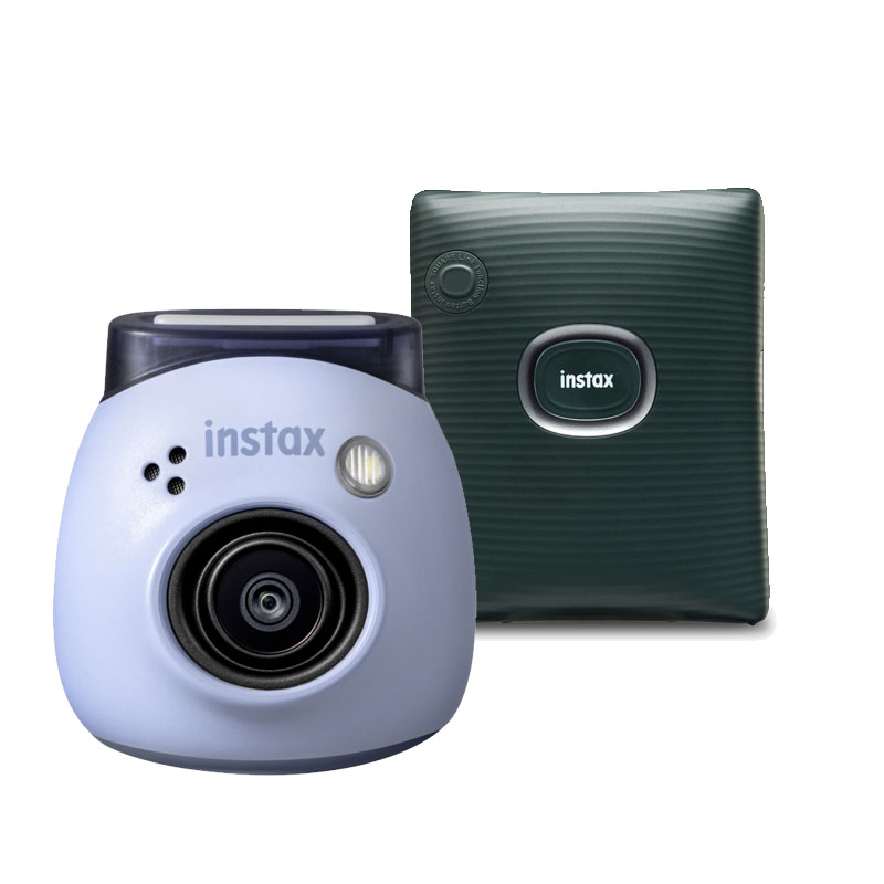 Fujifilm INSTAX PAL digital camera, Lavender Blue + printer SQUARE Link, Green