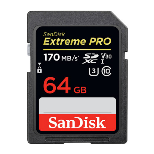 SanDisk SDXC Extreme Pro 64GB 170mb / 90mb U3 V30