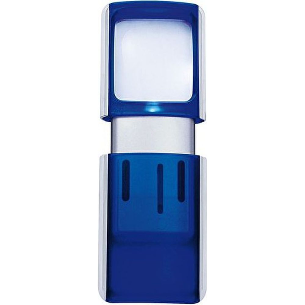 Wedo Rechthoekige loep met LED-verlichting blauw