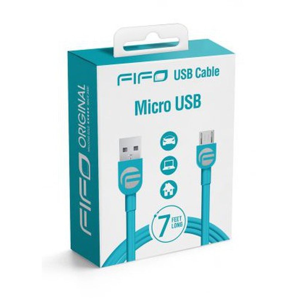 FIFO 2 meter lange kabel alle micro USB (60418 blauw)