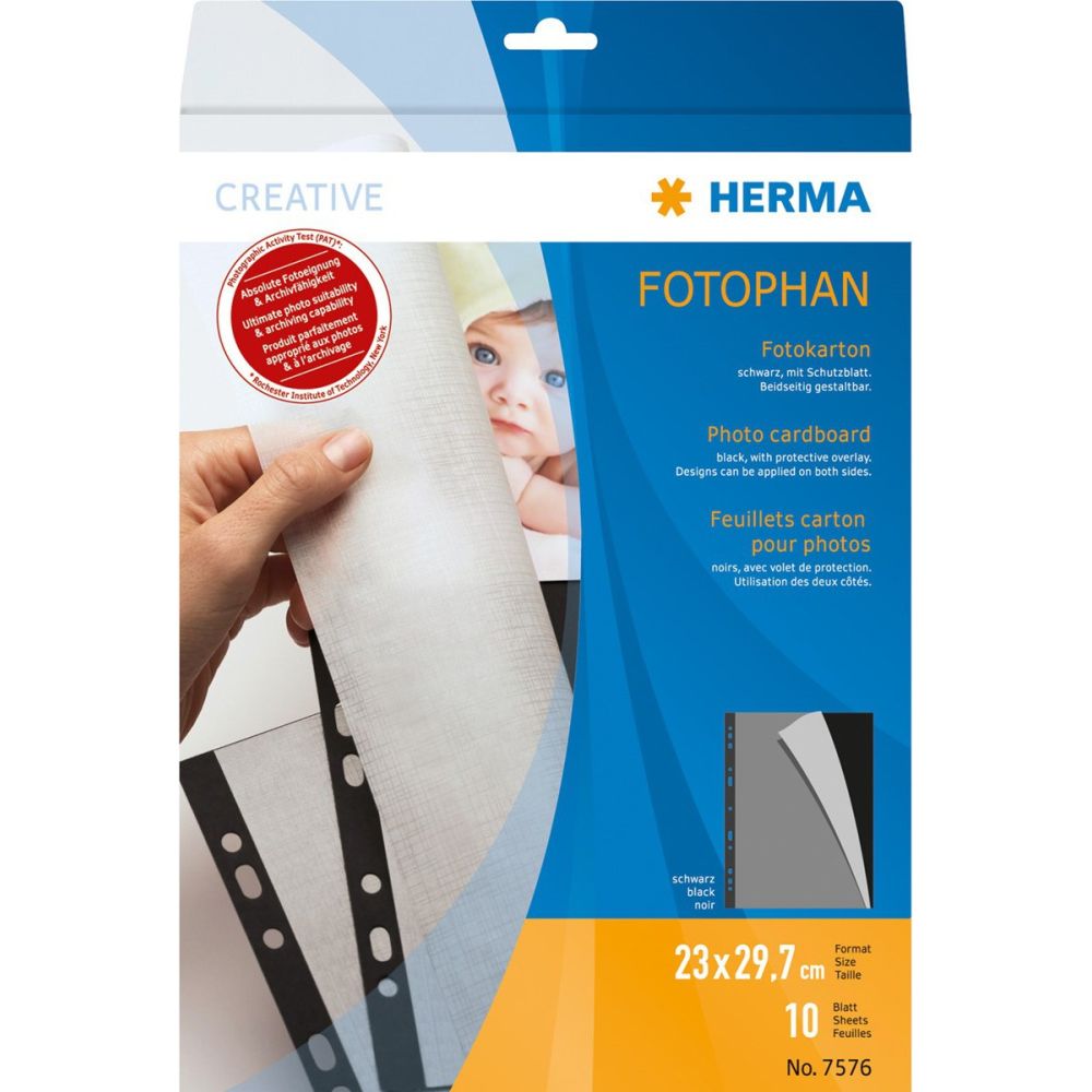 Herma Fotokarton zwart 230x297mm 10 stuks