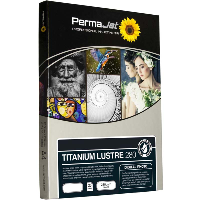 PermaJet PJ25012 Titanium Lustre Metallic 280gsm A4 25 vel
