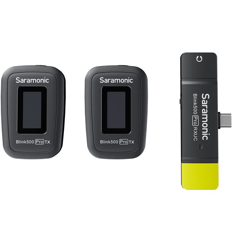 Saramonic Blink500 Pro B6 met 2 lavalier zenders en 1 ontvanger met USB-C connector voor telefoon/computer om op te nemen