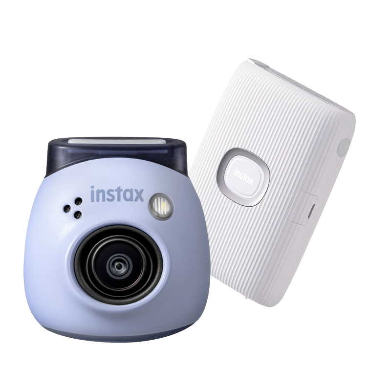 Fujifilm INSTAX PAL digital camera, Lavender Blue + printer mini Link 2, Clay White
