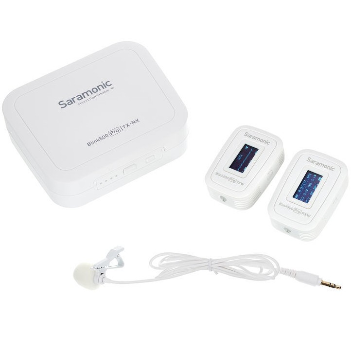 Saramonic Blink 500 Pro B1 Wit, 1 lavalier microfoon zender en ontvanger voor camera met 3.5mm mini jack
