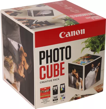 Canon PG560/CL561 inkt + papier + fotolijst roze